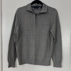 Van Heusen Men's Zip-Up Gray Quarter Zipper Sweater - Size Small